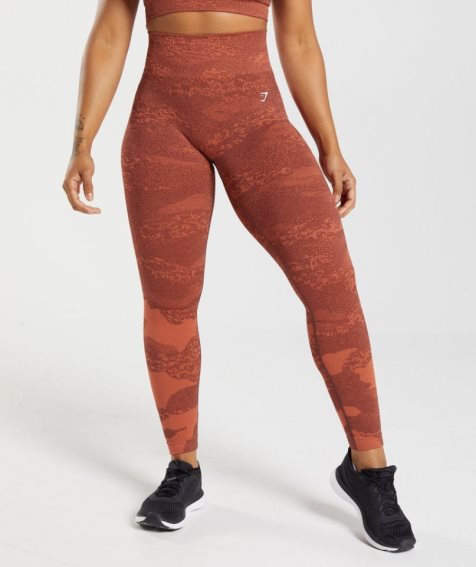 Women's Gymshark Adapt Camo Seamless Leggings Brown | CA 160D35